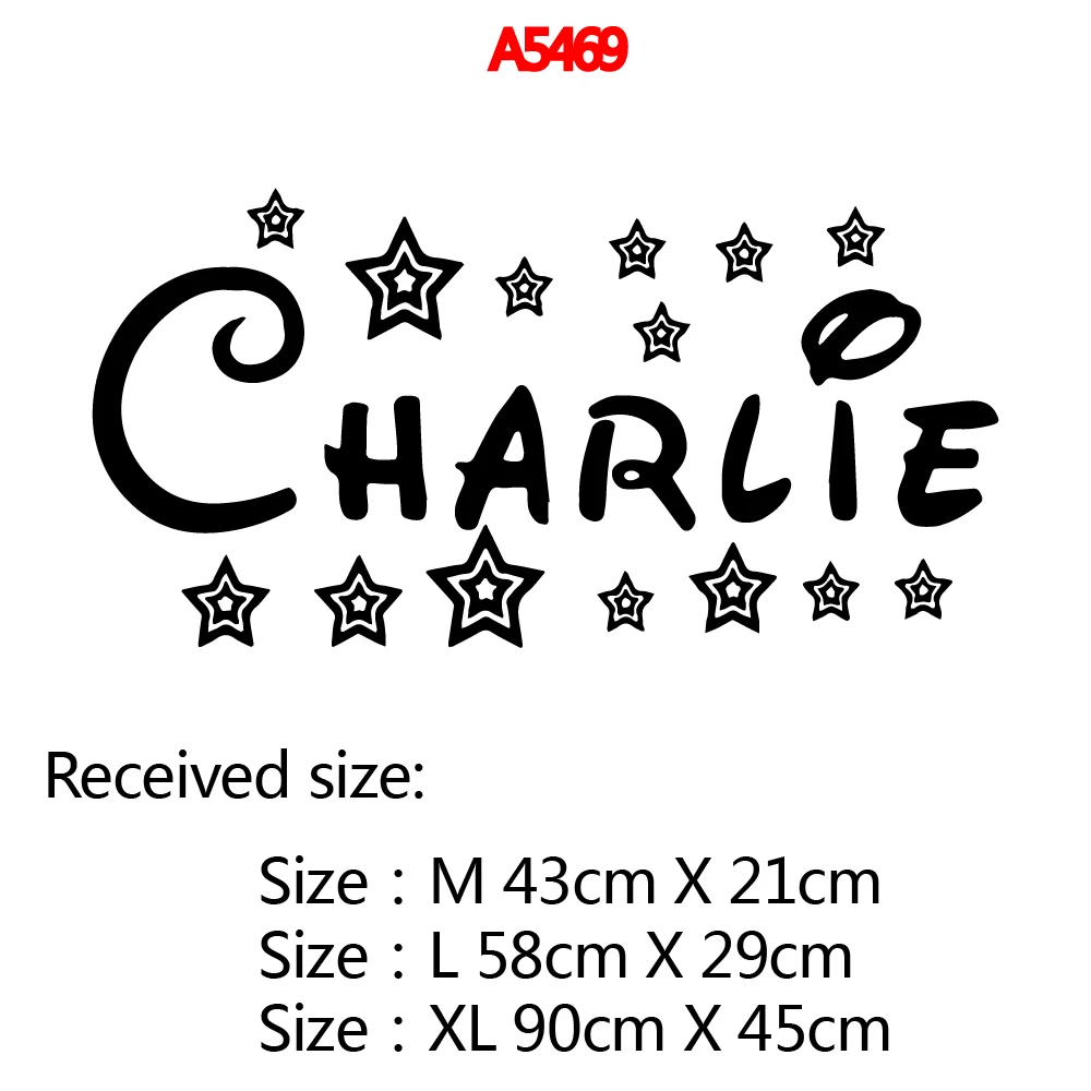 Custom Name Star Wall Sticker Vinyl Decor For Kids Room Bedroom Decoration Wall Art Decal Removable Wallpaper