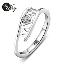 UNY 925 Sterling Silver Special Customized Engrave Family MOM Letter Shape Birthstone Ring Personalized Special Valentine