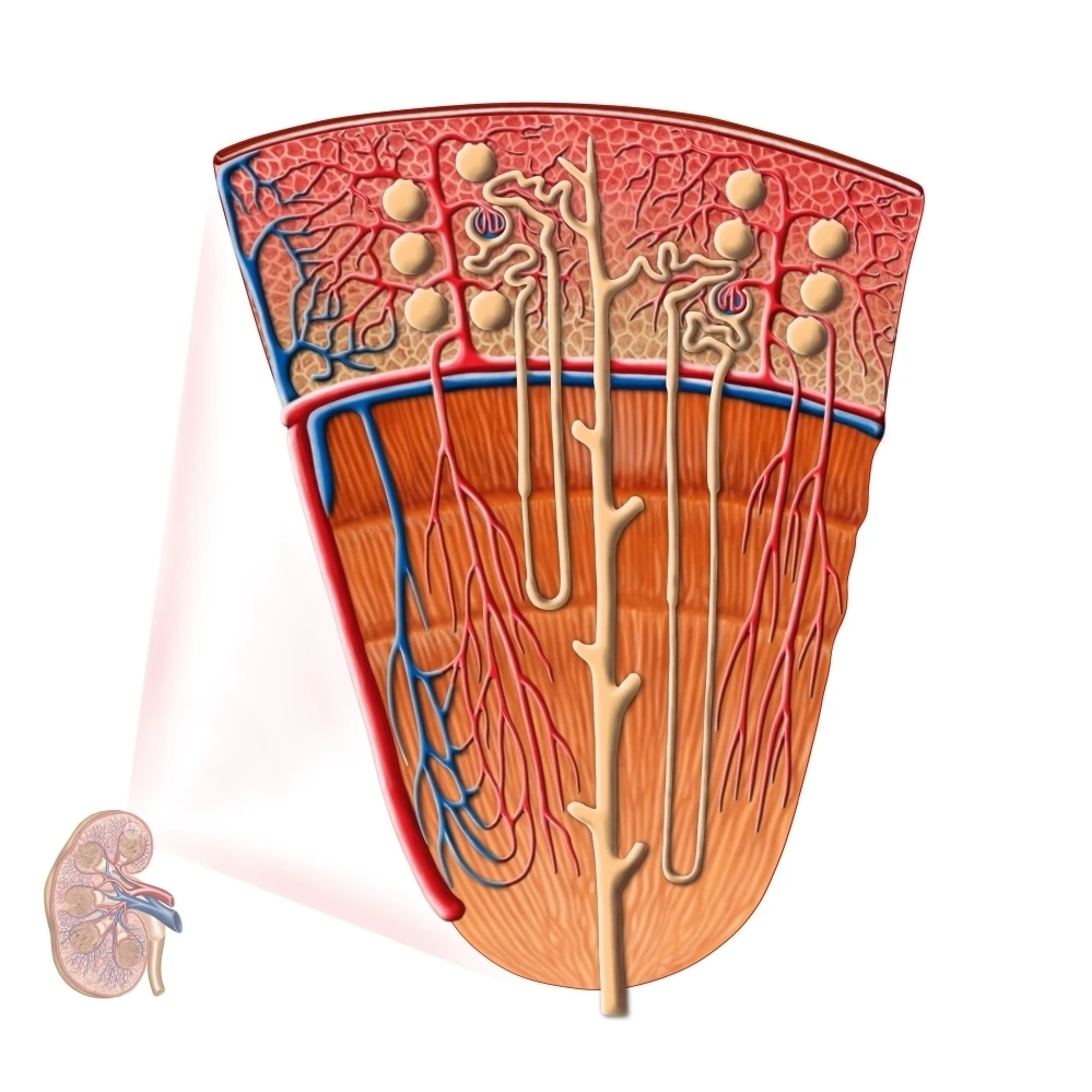 Anatomy of human kidney function Poster Print (14 x 14)