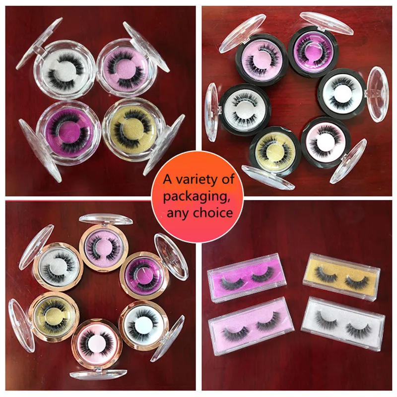 

10pcs Make your own logo custom 3D mink lashes rose gold round case box with private logo for bulk whalesale order