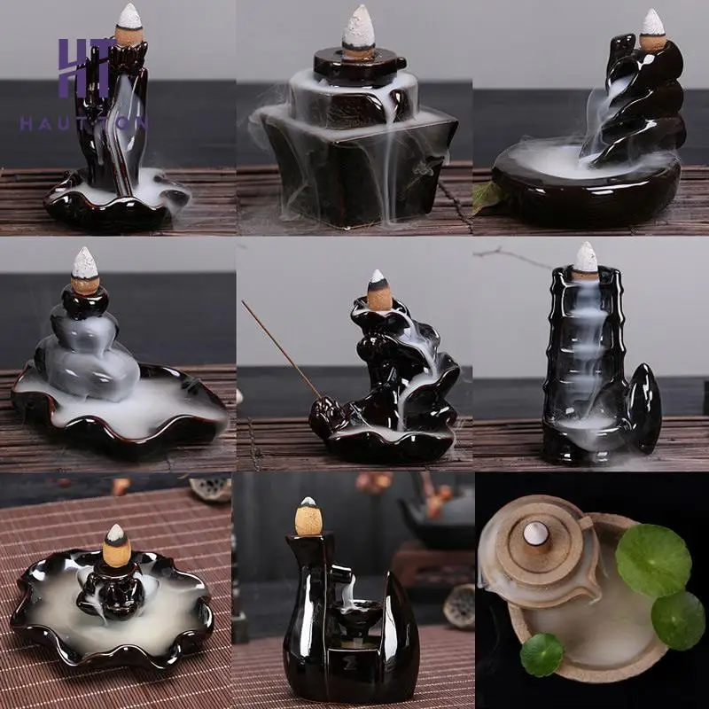 

Mini Ceramic Smoke Backflow Tower Incense Burner Aroma Burner Different Style For Choose F