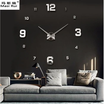 

Promotions 2020 New Large Wall Clock Modern Design 3D DIY Wall watch Interior Home Decoration Reloj De Pared Free Shipping