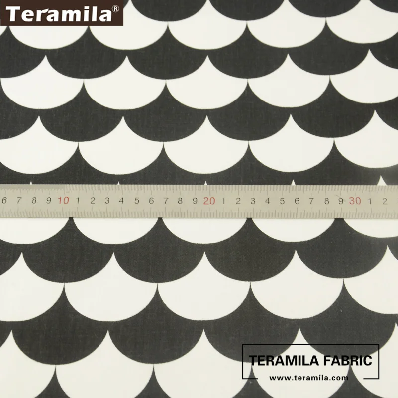 Teramila Fabrics Black and Whited Sector Designs Cotton Fabric Twill Fat Quarter Bedding Curtain Pillow Dress Home Textile|cotton fabric|cotton