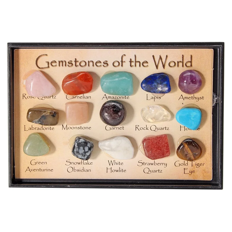 KiWarm Новинка 1 упаковка рок коллекция микс драгоценные камни Кристаллы натуральный минеральный руды образцы драгоценных камней с коробкой домашний декор "сделай сам" украшения