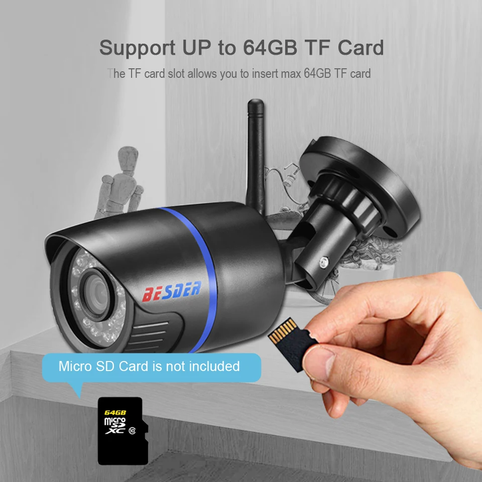 IP камера BESDER уличная водонепроницаемая 1080/960/720P слот для TF карты|security ip|waterproof