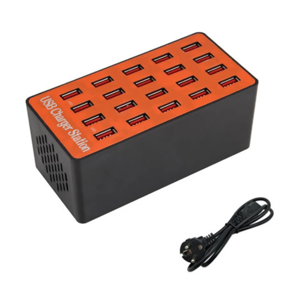 

Phone Charging Station USB Travel 20 Port Wall Adapter Smart Universal Hub Charger Compact