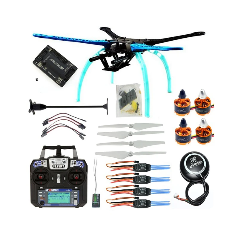

JMT 4-axis Aircraft Kit RC Drone Quadrocopter 500mm Multi-Rotor Frame 6M GPS APM2.8 Flight Control Flysky FS-i6 Transmitter
