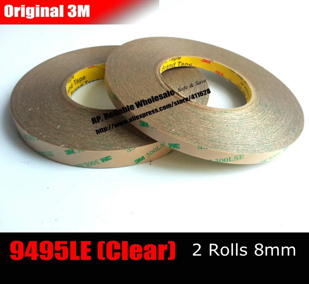 2Pcs 8mm*55M*0.17mm Strong Sticky Two Sides Adhesive Tape for LCD Screen Lace Fake Nail Wig Hair Extension 300LSE 2Pcs 8mm*55M*0.17mm Strong Sticky Two Sides Adhesive Tape for LCD Screen Lace Fake Nail Wig Hair Extension 300LSE