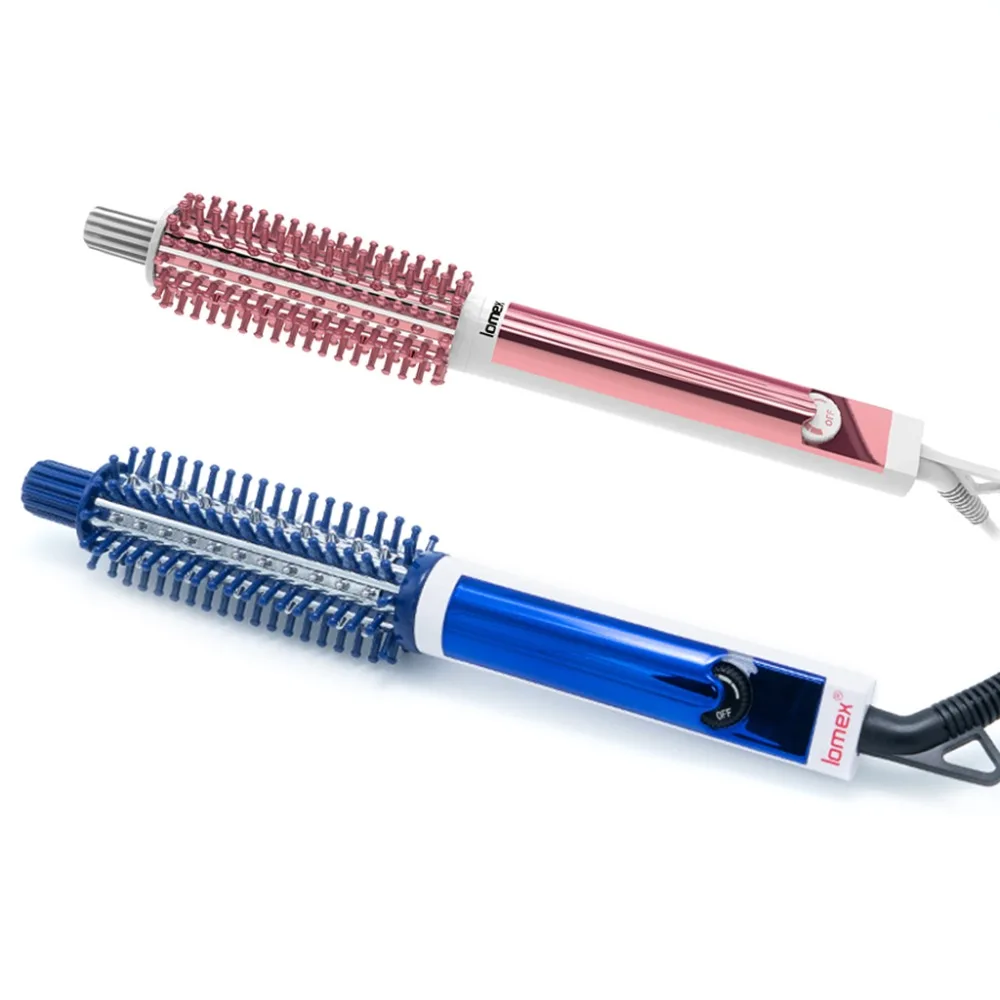 

220V Hair Curler Curling Iron Brush Ceramic Tourmaline Ionic Professional Anti-Scald Straightening Iron StylingTool Home Travel