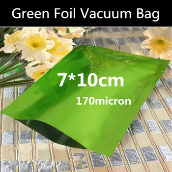 

Wholesale 200pcs 7cmx10cm 170micron 3 Sides Small Green Aluminizing Foil Vacuum Bag Hot Sealing Adhesive Bag