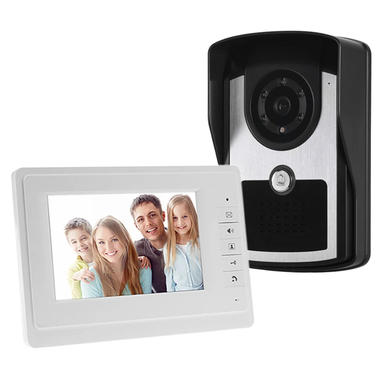 

7'' TFT LCD Video Door Phone Visual Doorbell Home Video Intercom Speakerphone Intercom System Monitor Outdoor IR Doorbell Camera