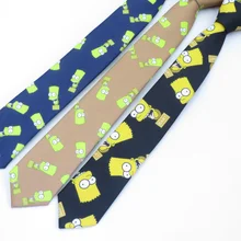 1 шт./лот) желтый Симпсон узор/черно-белый дихроматический/популярный мультяшный галстук Sunshine boy institute ветер Досуг тренд