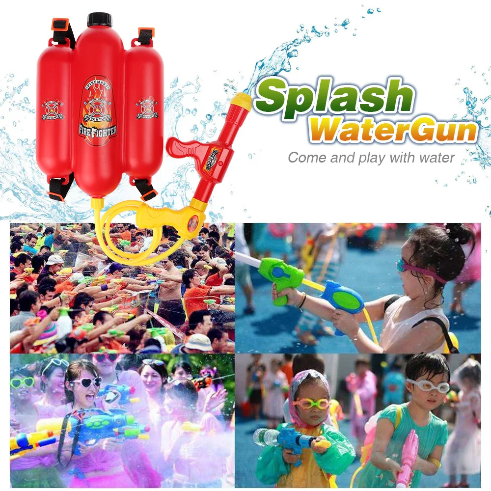 

Firefighter Backpack Double Tank Fireman Backpack Water Gun Blaster -Large Super Water Squirt Suitable for Beach, Lake, Swim