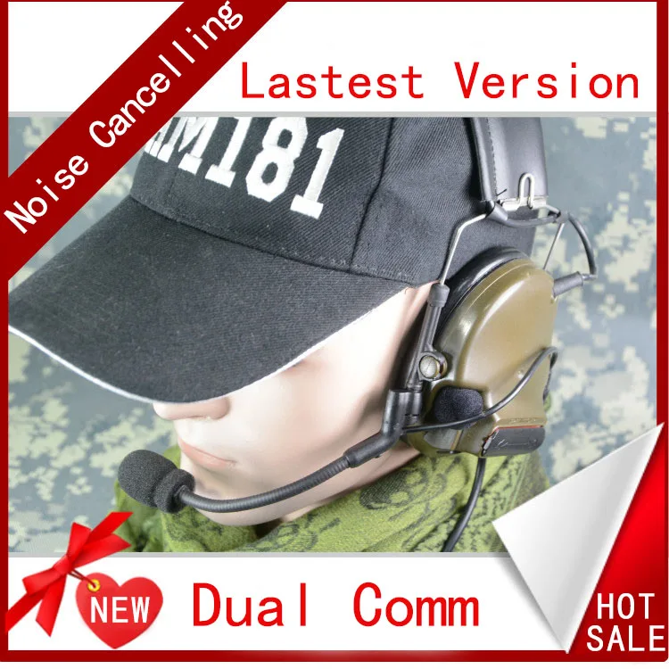 

TCA Tactical ComTac III Dual Com Pickup Noise Reduction Headset Earphone for tca TRI HARRIS PRC-152 PRC-148 Walkie Talkie Radio