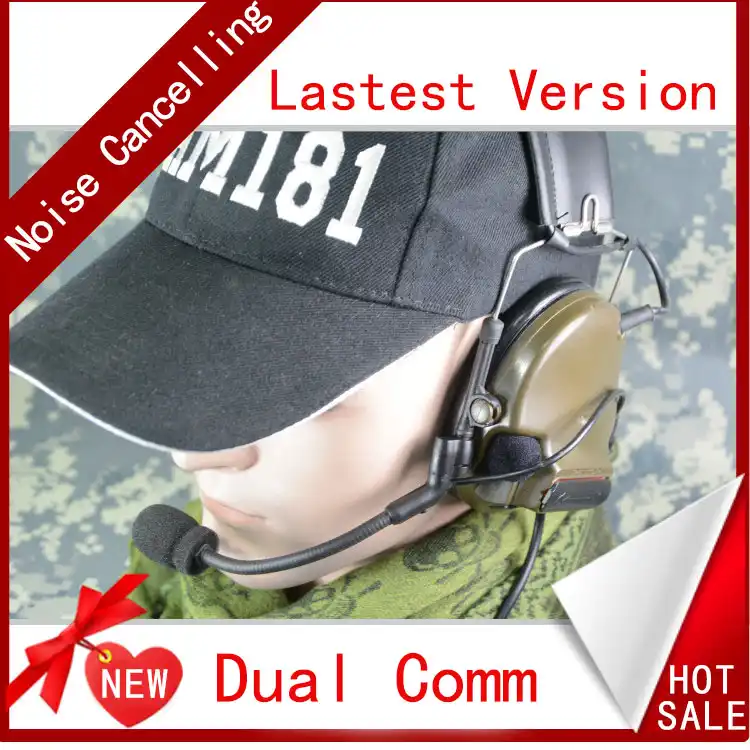 TCA Tactical ComTac III Dual Com Pickup Noise Reduction Headset Earphone for tca TRI HARRIS PRC-152 PRC-148 Walkie Talkie Radio