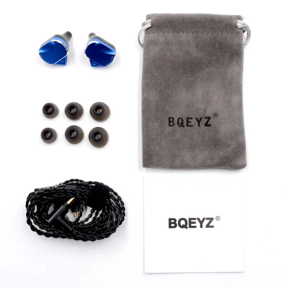 BQEYZ BQ3 In-Ear Moniter HiFi наушники алюминиевые металлические наушники-вкладыши корпус 0,78 мм сменный кабель