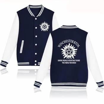 

Stylish College Supernatural Winchester Bros Jacket Fashion Unisex Baseball Clothess Jacket Men Women Hip Hop Streetwear