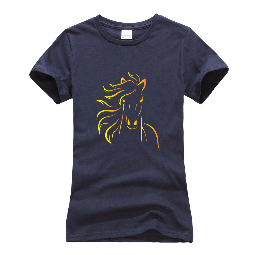 Милая Брендовая женская одежда с принтом лошади, летние хлопковые фитнес-футболки для женщин, новая модная футболка с коротким рукавом и круглым вырезом