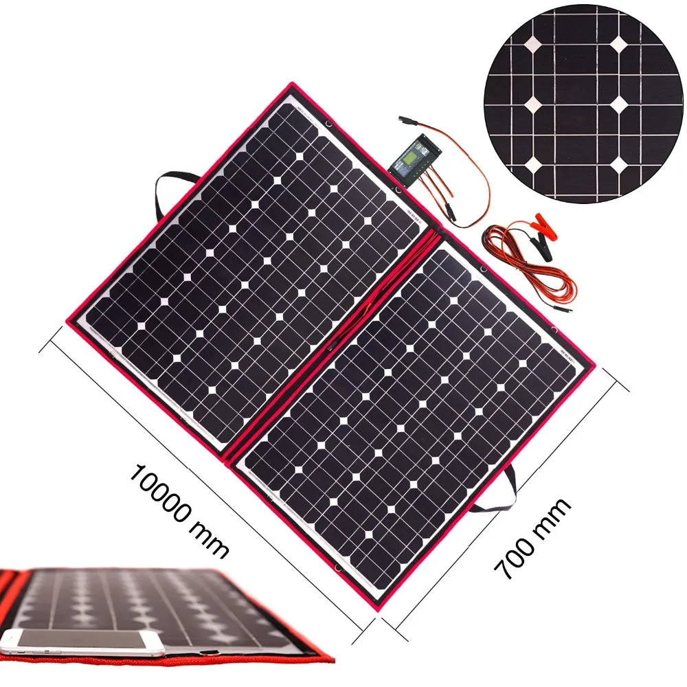 Dokio 18V 100w 110W Solar Panel 12V Flexible Foldble Solar Charge mobile phone usb Outdoor Solar Panels For camping/Boats/Home Dokio 18V 100w 110W Solar Panel 12V Flexible Foldble Solar Charge mobile phone usb Outdoor Solar Panels For camping/Boats/Home