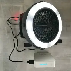 Портативный 3 в 1 перезаряжаемый светодиодный usb-вентилятор фонарь с лампой для палатки с крюком для походов на природе HVR88