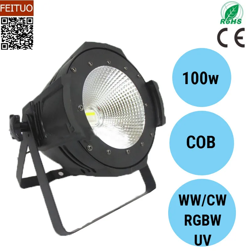 

8pcs/lot 100w COB Stage LED Par Light Spot Disco Wedding Lighting RGBW 4IN1 / Cool Warm White / UV Luces 100W COB Par Can Par64