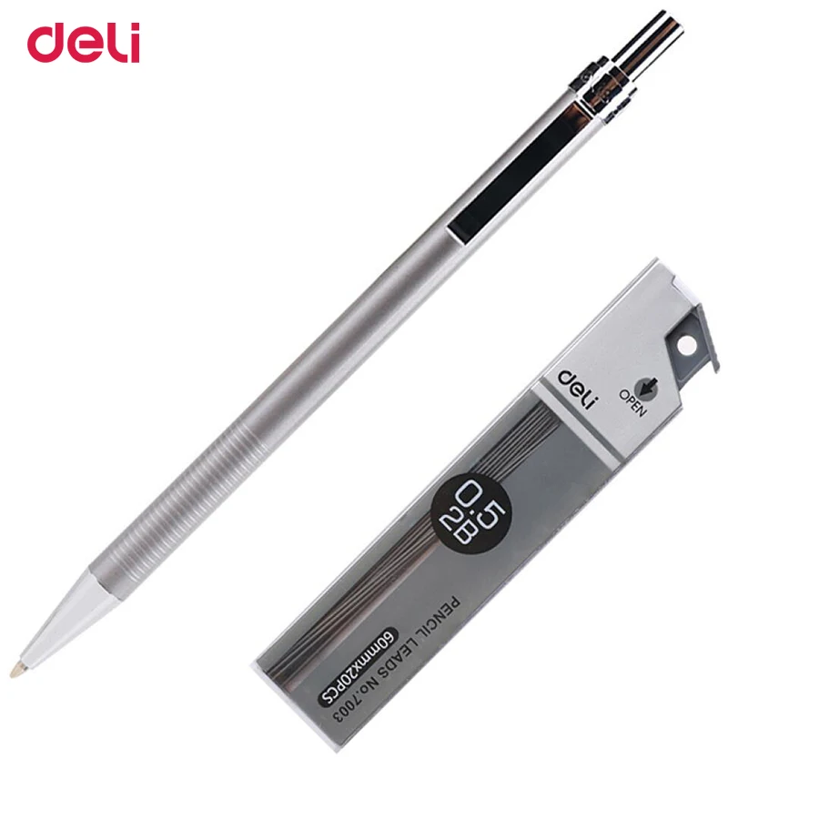 

Deli Mechanical Pencil Cute Kawaii School Office Supply Student Stationery Kid Gift Press Automatic Pencil For Kids Writing Gray