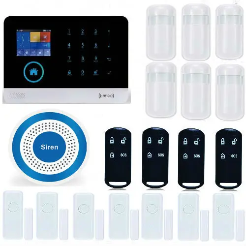 Yobang Security APP Control House Office Burglar Intruder Alarm With RFID Card Wireless WIFI GSM Alarm System With 24-hour zone