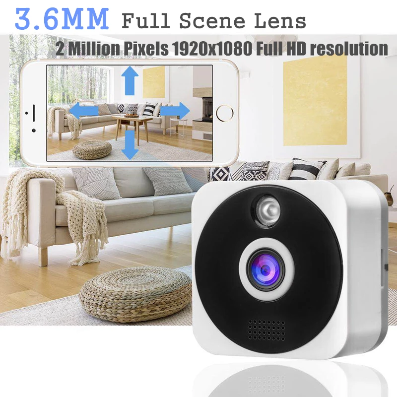 

3.6MM HD 1080P IP Camera Surveillance Home Security Wireless wifi Camera with Night Vision Indoor Mini CCTV Cameras DVR