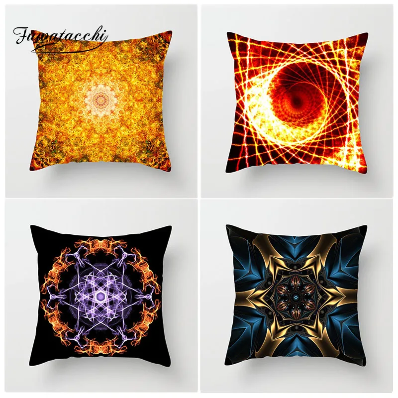 

Fuwatacchi 3D Star Geometric Cushion Cover Science Universe Theme Pillow Cover Home Decoration Accessories Striped Pillowcase