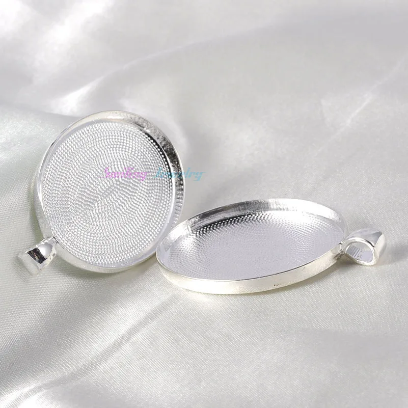Блестящий посеребреный Овальный камео кабошон 30*40 мм 10 шт.|pendant tray|blank pendantblank pendant