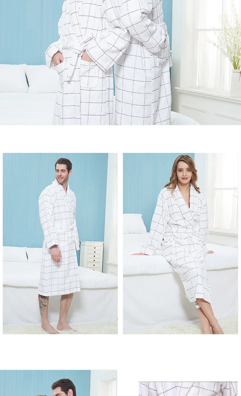 Женский зимний банный халат хлопковое кимоно, халат, женский теплый мягкий халат с длинными рукавами, пижамный комплект для влюбленных, ночное белье