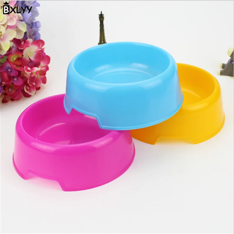 BXLYY Plastic Pet Feeding Bowl Candy Color Round Food Bowl Pet Food