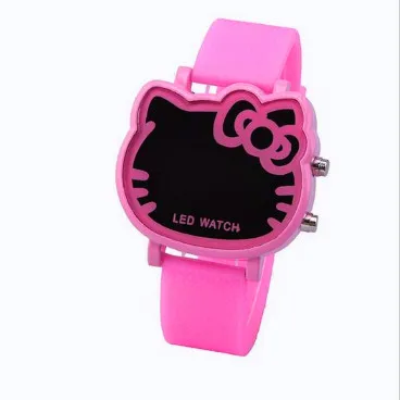 Wholesale LED Electronic Watches hello kitty cat pink alloy watch girls Children Wholesale LED Electronic Watches hello kitty cat pink alloy watch girls Children