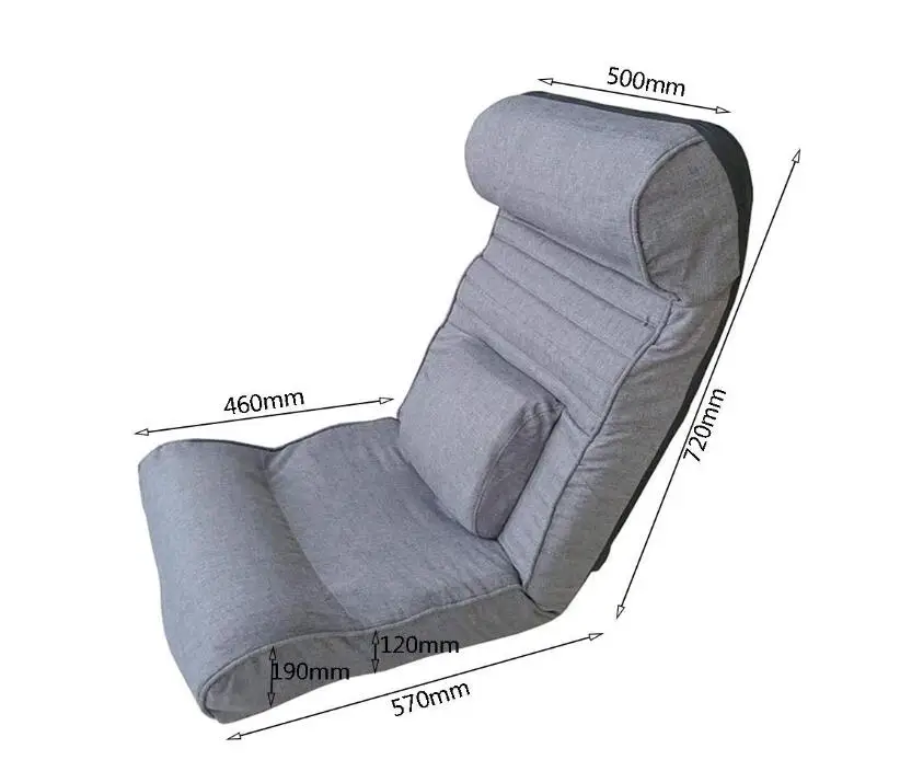  Foldable Floor Chair Lazy Sofa Adjustable Backrest Dormitory Watching TV with Lumbar Pillow 6-Posit