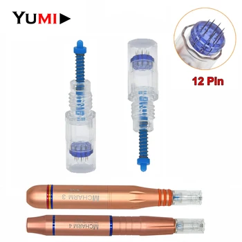 

50PCS/lot 9mm Screw Disposable Sterile 3D Micro 12 Pin Chip Needles Cartridges Tips For Charmant MCHARM 3 4 Artmex Pen