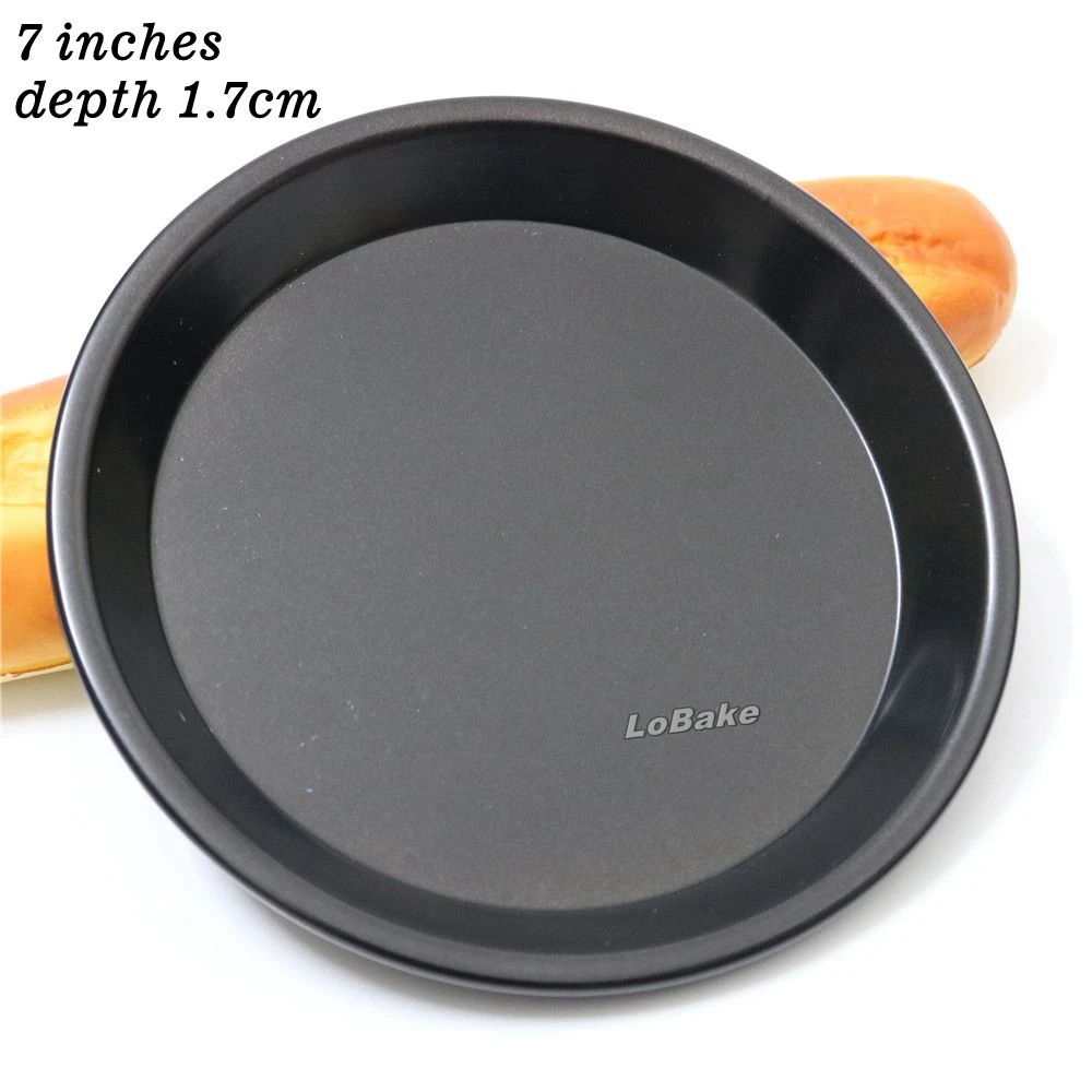 Latest 7 inches 1.7cm depth nonstick coating metal round shape pizza