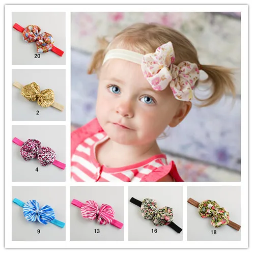 

15pcs 10CM Leopard Zebra Stripes Style Chiffon Fabric Knot Bow Sticker Decorated Girls Hair Jewelry Elastic Headband Ornaments
