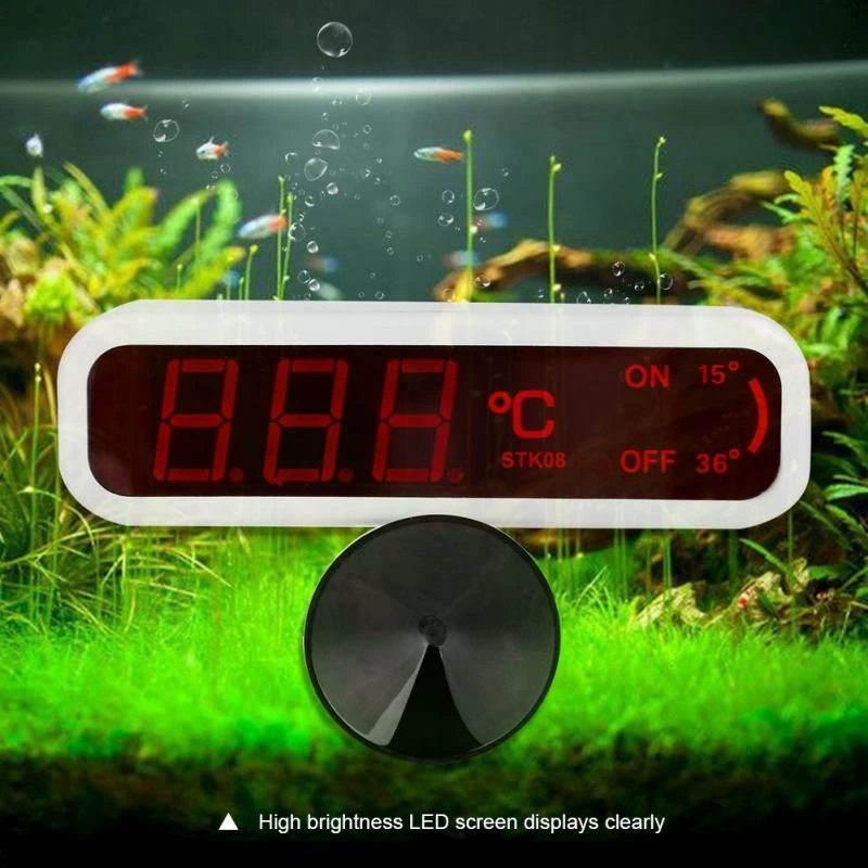 HOT-Led Digital Aquarium Fish Tank Thermometer Water Temperature Measuring Electric Equipment Us Plug | Дом и сад