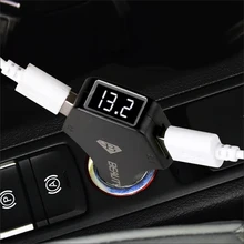 USB Car Charger outlet with Dual 2 usb ports cigarette lighter socket splitter plug power adapter for fast mobile Phone charging