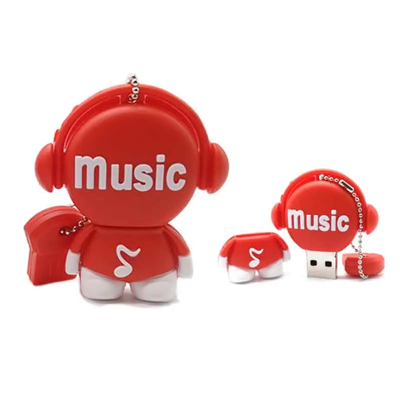 USB stick pendrive cartoon music man usb flash drive 4GB 8GB 16GB 32GB 64GB high quality memory stick creative gift pen drive