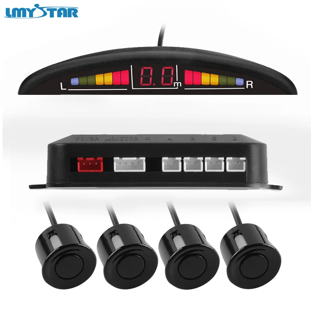 LMYSTAR Parking Sensor Kit Car Auto LED Display 4 Sensors For All Cars