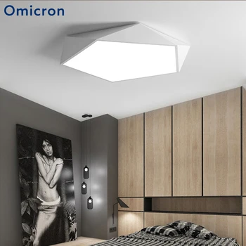 

Omicron Modern Black and White Art LED Ceiling Light Acrylic Minimalist LED Lamps For Living Room Home Hotel Decor Lights