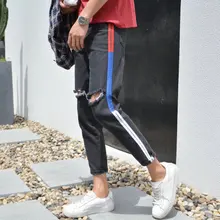 Высокое качество,,, весна-осень, мужские рваные джинсы в стиле хип-хоп, для улицы, для подростков, Мужские штаны