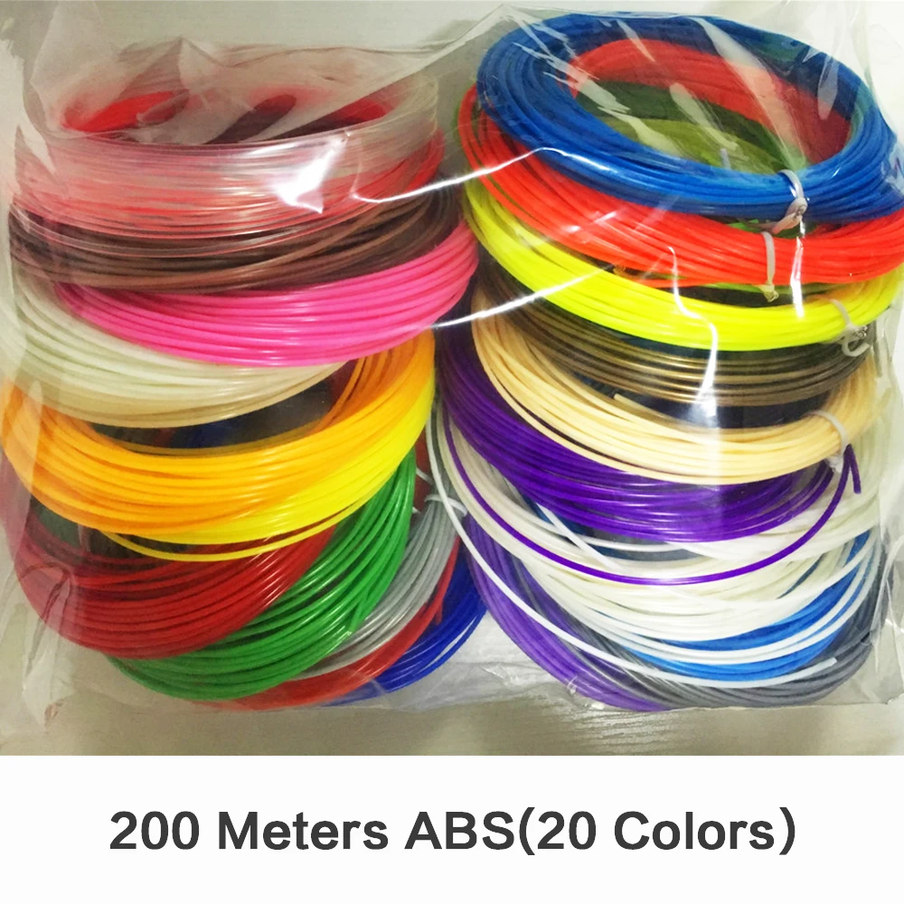 3D Printer Filaments 200 Meters 20 colors 3D Printing Pen Plastic Threads Wire 1 75 mm