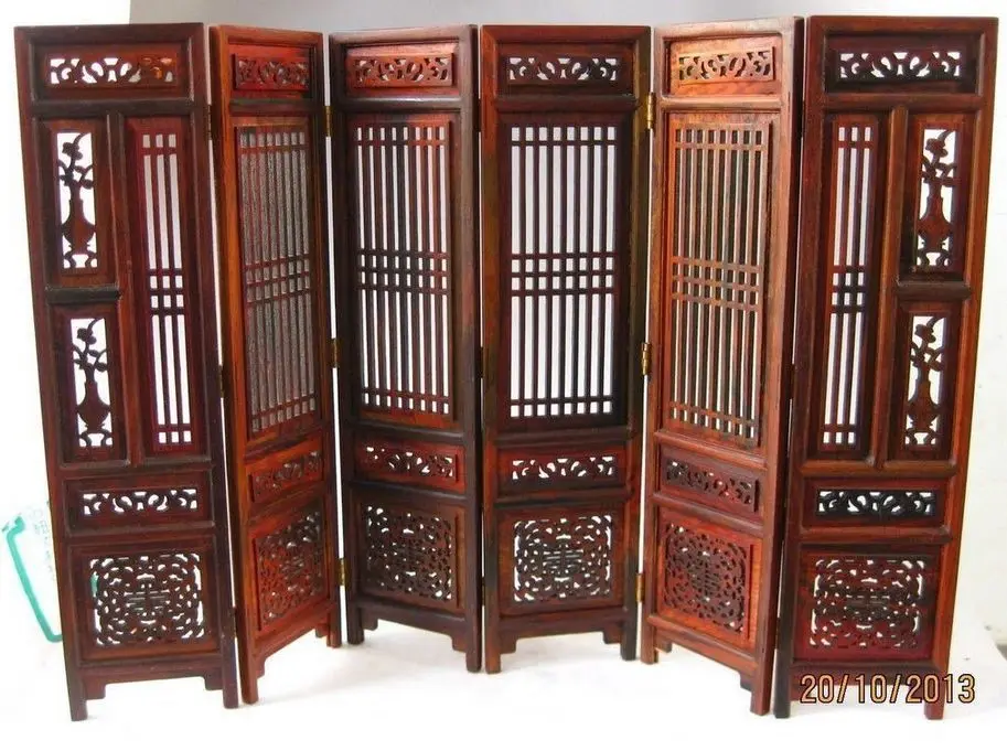 Hand-carved-Chinese-Boxwood-Sculpture-Folding-Screen