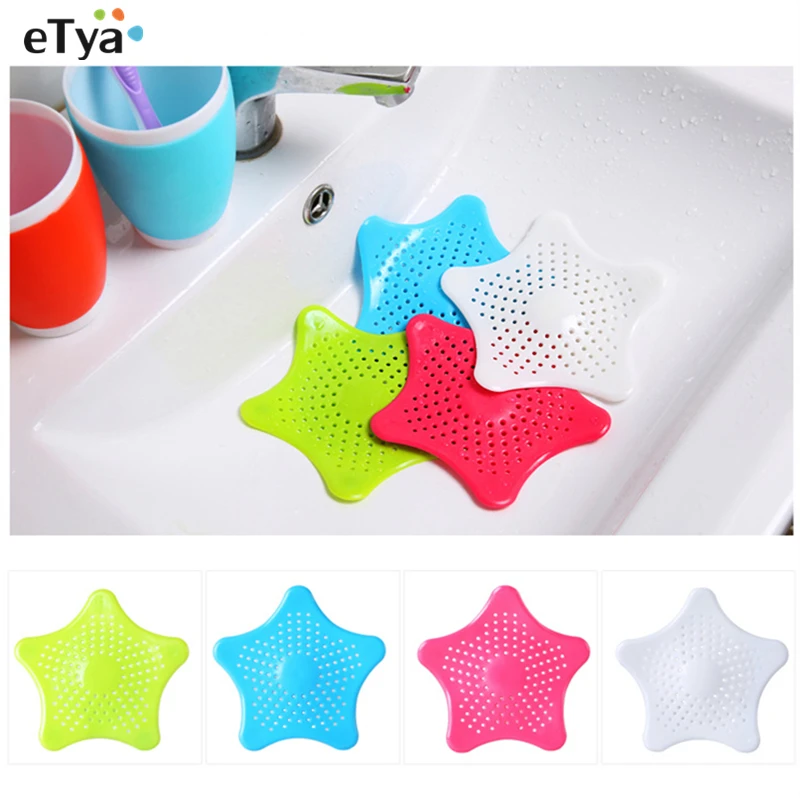 

1Pc Silicone Pentagram Shape Sink Strainer Sewer Drain Hair Catcher Bathroom Kitchen Sink Drain Filter Colander Kitchen Tools
