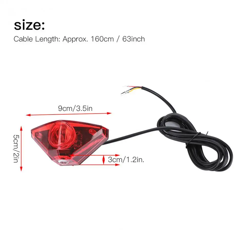 Clearance Universal Electric Bike Scooter Rear Tail Safety Light Plastic Warning Brake Lamp Suitable for Scooters etc 1