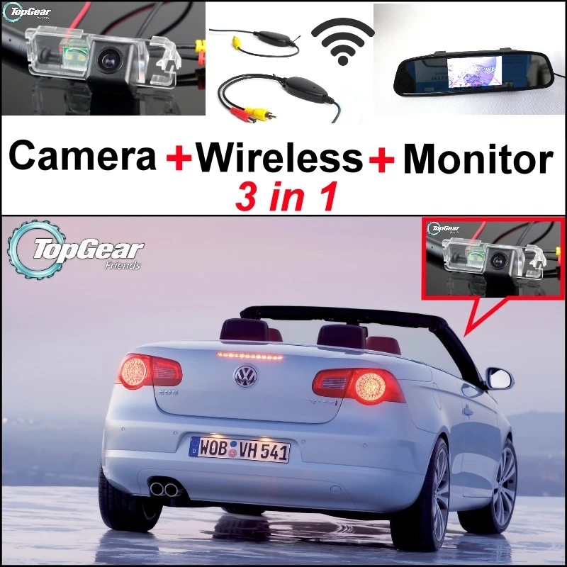 3 in1 Special Wifi Camera + Wireless Receiver Mirror Monitor DIY Back Up Parking System For VW Volkswagen EOS 2006~2009 | Автомобили и