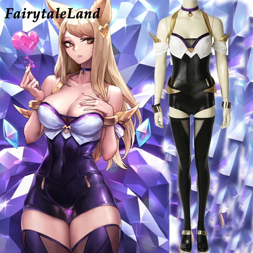 Лига Легенд костюм для косплея LOL KDA Ahri сексуальный комбинезон на Хэллоуин