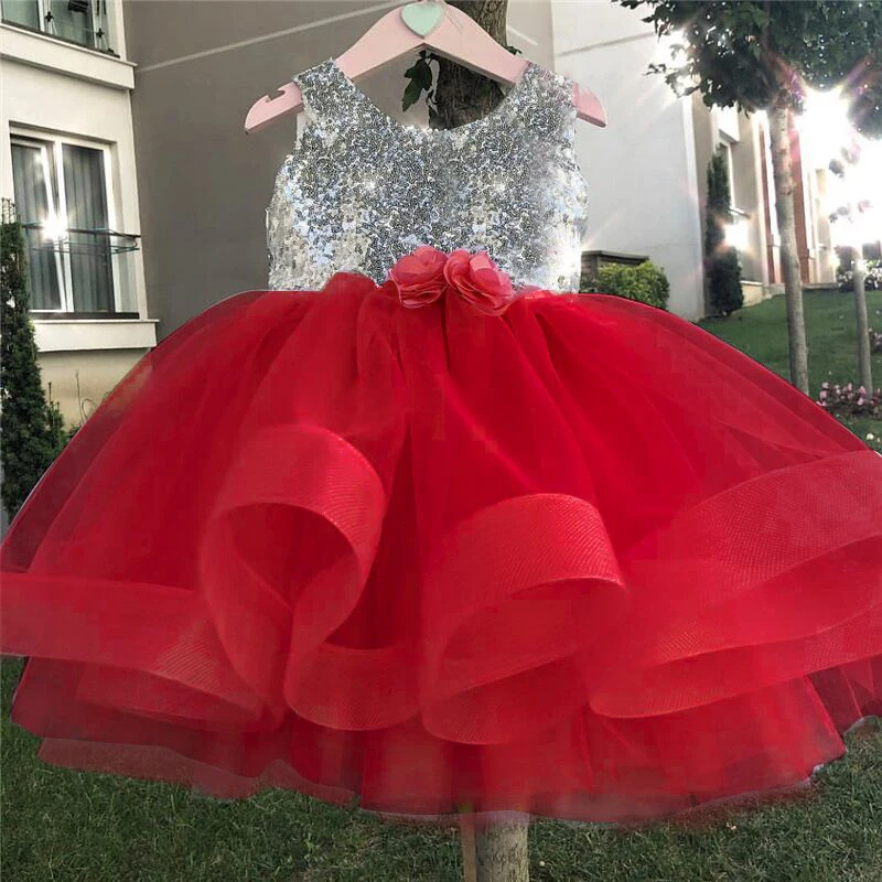

Flower Girl Dress Wedding Party Infant Dresses For Baby Girls Sequins Events Children Clothing Carnival Costume For Kids Clothes